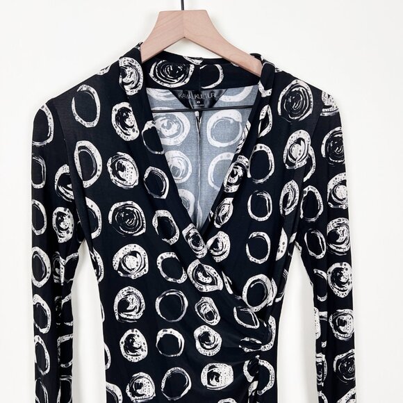 Rare Norma Kamali Kulture Bottle Bottoms Print Minimalist Work Office Midi Dress - Picture 6 of 12